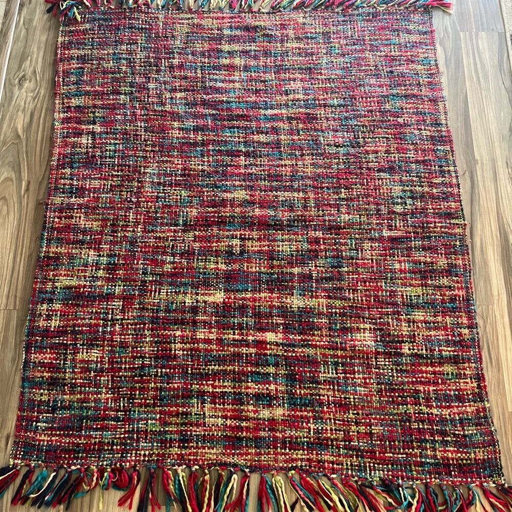 Bright Vibrant Woven Multicolor Tweed like Pattern Throw Blanket
50”x60”